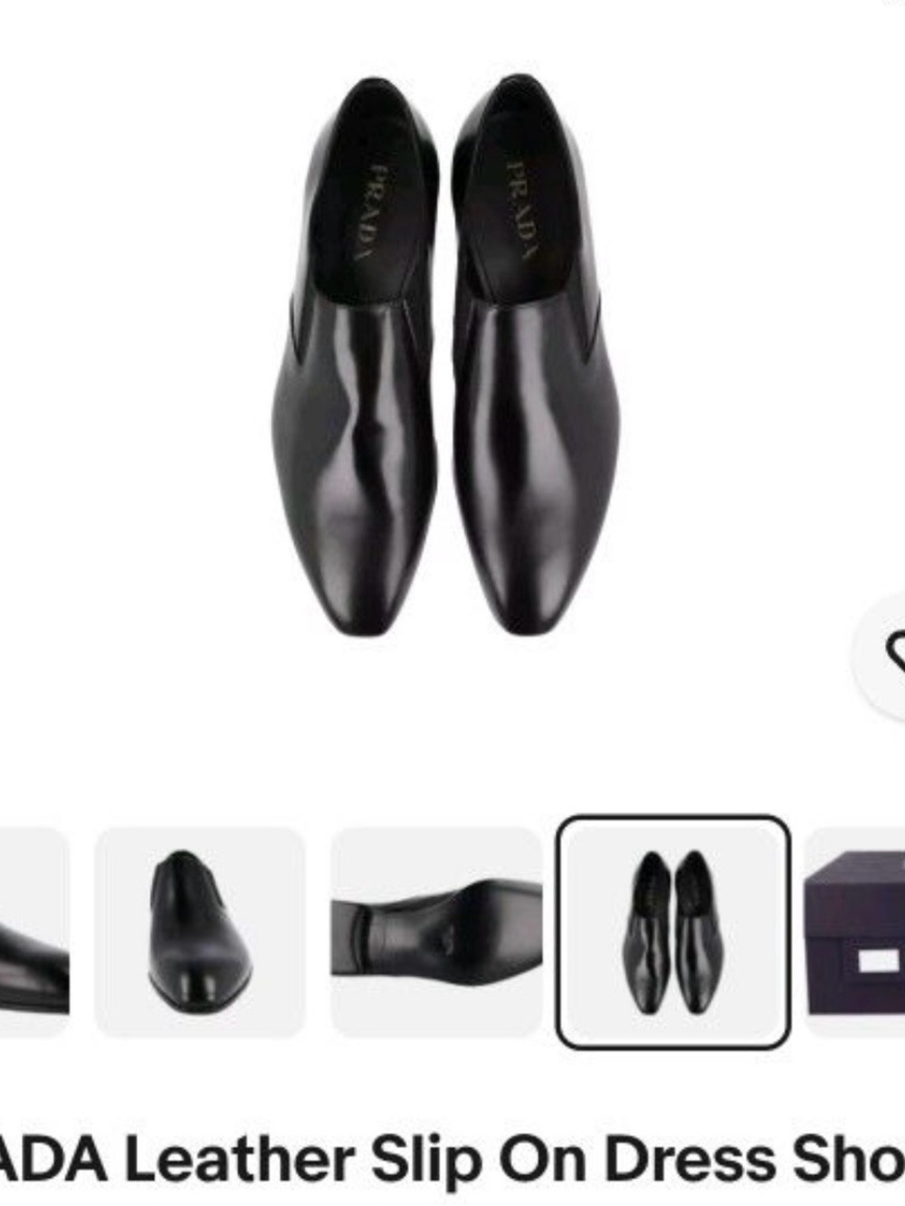 Prada Black Leather Slip-On Loafers